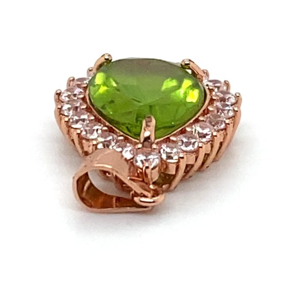 Peridot 4.50ct Rose Gold Finish Solid 925 Sterling Silver Pendant - Picture 5 of 7